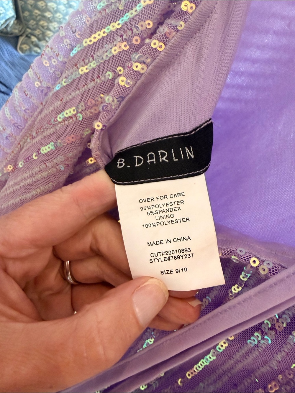 B. Darlin Lavender Sequin Party Dress - Picture 4 of 6